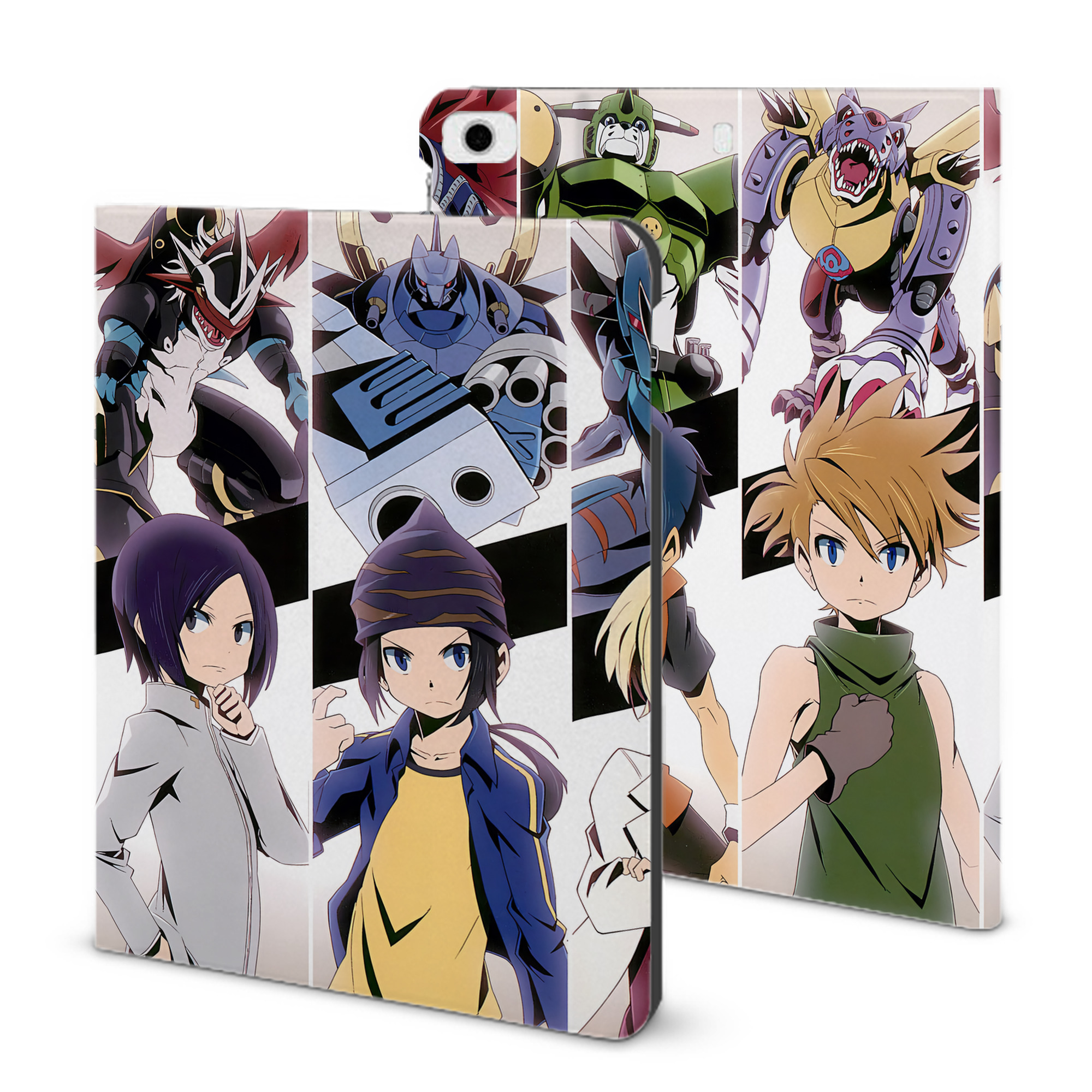 （画像用） Digimon デジタルモンスター/デジモン IPad ケース ブック型 PUレザー TPU 耐衝撃 軽量 薄型 ペン収納なし 全面保護 IPad 各モデル対応